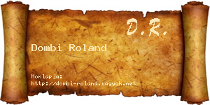 Dombi Roland névjegykártya